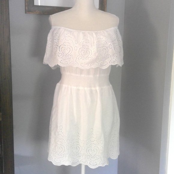 J for Justify Size XL 100% Cotton OTS Eyelet Dress - Picture 4 of 14